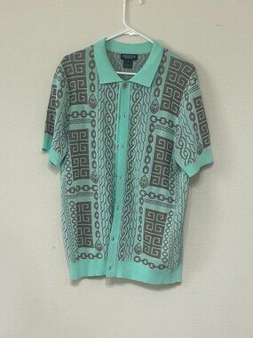 Prestige Original Turquoise Geometric Chain Pattern Shirt